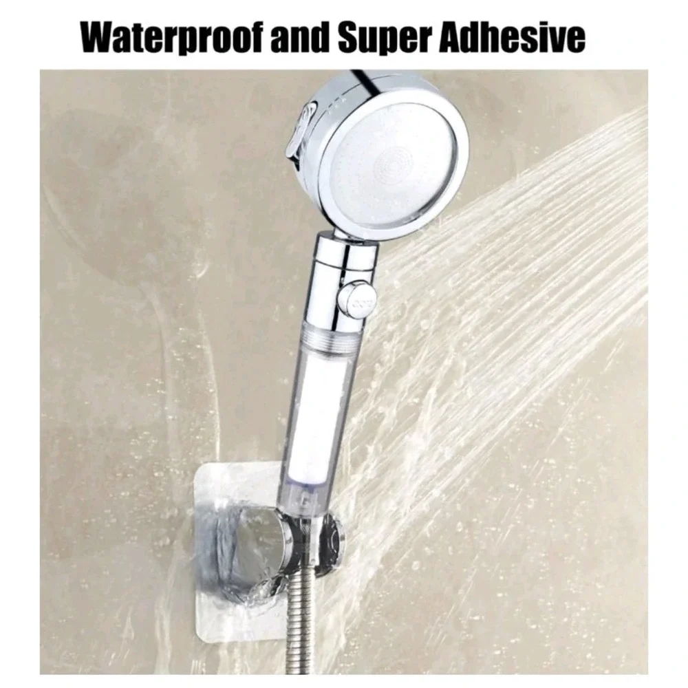 Shower Head‎ Holder w Strong Adhesive - Waterproof Wall Mount For Bathroom